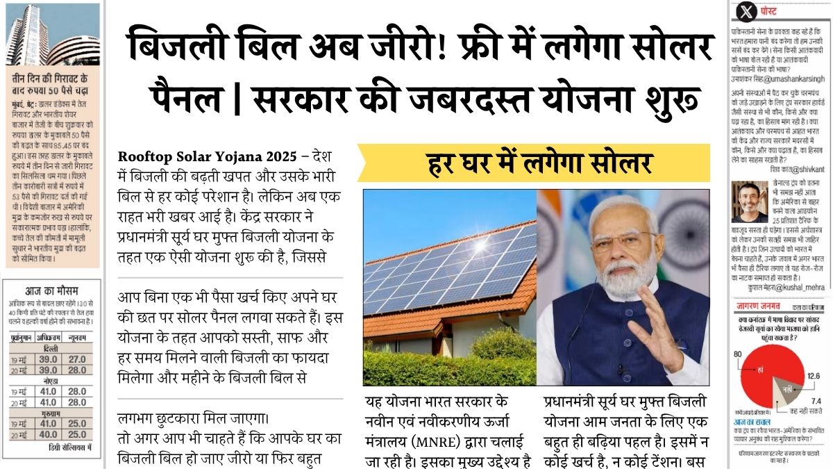 Solar Rooftop Subsidy Yojana May 2025